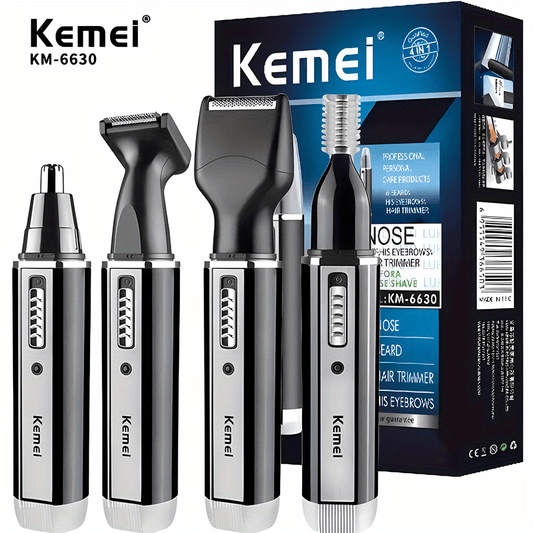 KEMEI Professional Four-Piece Electric Rechargeable Nose Hair Shaver KM-6630 - Eyebrow Knife Cut Haircut - Easter Gift One Four In
