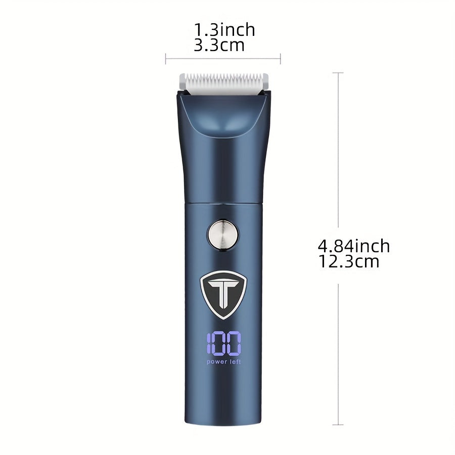 5-in-1 Professional Electric Body Hair Trimmer for Men - Rechargeable USB-Powered with Replaceable Ceramic Blades, Includes Shaver, Clipper, Nose & Eyebrow Trimmers - Ergonomic Design for Groin, Face, Body Hair Grooming, Personal Care Tool, Sleek Grooming