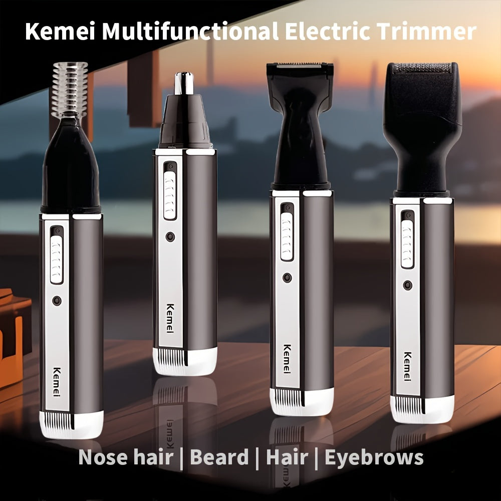 Eight-piece Set Four-in-One KM-6630 Four-in-One Professional Rechargeable Nose and Ear Hair Trimmer Men's Personal Care Tool