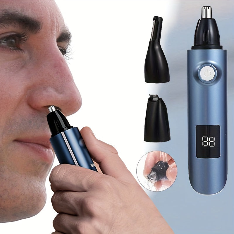 Nose hair trimmer non-invasive nose hair scavenger double-edged blade easy to clean eyebrow trimming tools, professional USB rechargeable nose hair trimmer eyebrow trim body beauty kit, long battery life, short charging time, easy to carry