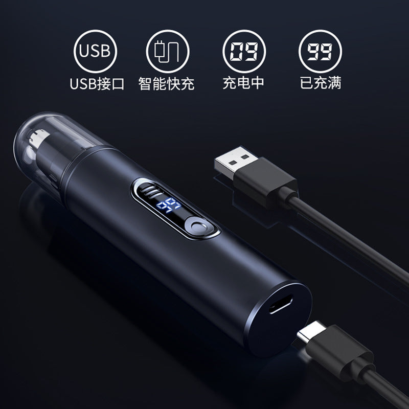 2 Colors Available Stainless Steel USB Rechargeable Nose & Ear Hair Trimmer with Digital Display - Painless, Silent Operation, Portable, Wireless Charging for Men & Women
