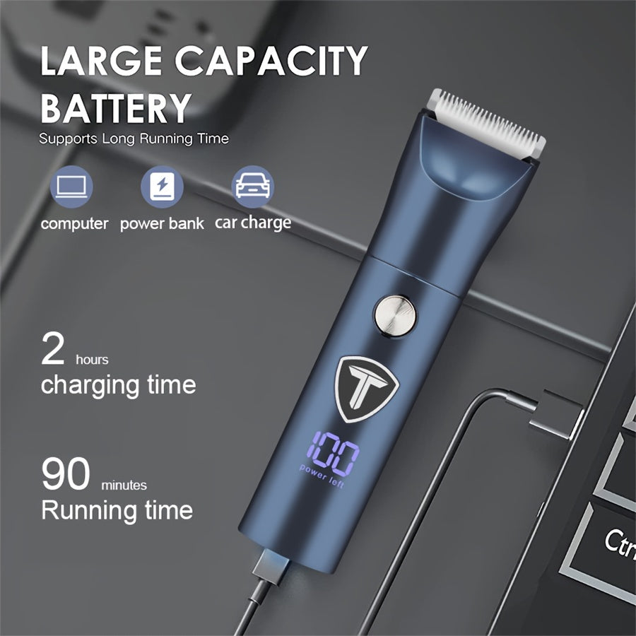 [5 In 1 Body Trimmer] 5 In 1 Professional Body Hair Trimmer | Groin & Body Trimmer for Men, Replaceable Ceramic Blade Electric Shaver | with Shaver Blade, Hair Clipper, Nose Hair Trimmer And Eyebrow Trimming Knife