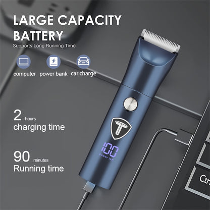 [5 In 1 Body Trimmer] 5 In 1 Professional Body Hair Trimmer | Groin & Body Trimmer for Men, Replaceable Ceramic Blade Electric Shaver | with Shaver Blade, Hair Clipper, Nose Hair Trimmer And Eyebrow Trimming Knife