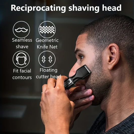 4 in 1 Men'S Contouring Set Electric Shaver Nose Hair Trimmer Eyebrow Trimmer Temples Trimmer USB Charging Multi-Function Set for The Face
