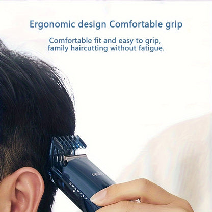 [7-Speed Hairclipper] 7-Speed Hairclipper Series 3000 | Precision Steel Blade Head, 3-21mm Length Setting, PowerDrive Strong System, Type-C Charging Cable, Plug and Play