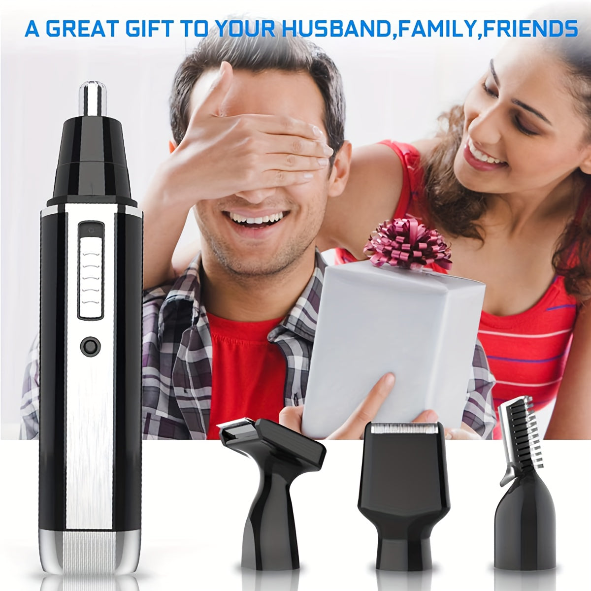4 in 1 Men'S Contouring Set Electric Shaver Nose Hair Trimmer Eyebrow Trimmer Temples Trimmer USB Charging Multi-Function Set for The Face