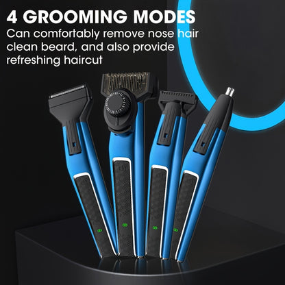 3 In 1 Cordless Electric Beard Trimmer For Men Kit, Hair Clippers, Nose Hair Trimmer, Micro Shaver Mens Grooming Kit With LED Display