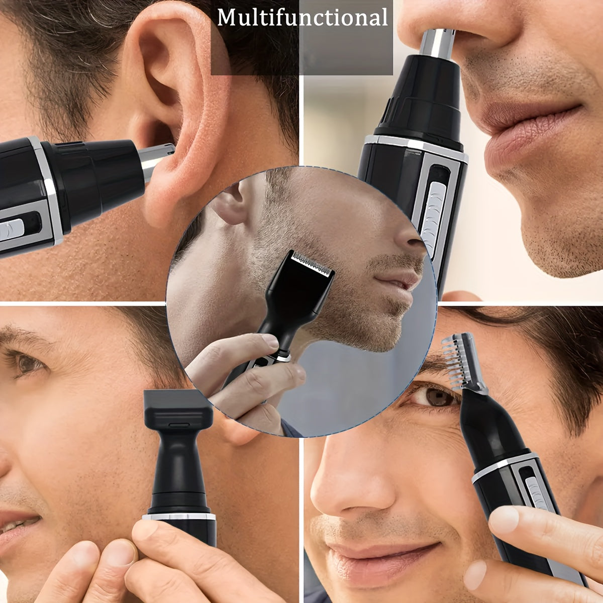 4 in 1 Men'S Contouring Set Electric Shaver Nose Hair Trimmer Eyebrow Trimmer Temples Trimmer USB Charging Multi-Function Set for The Face