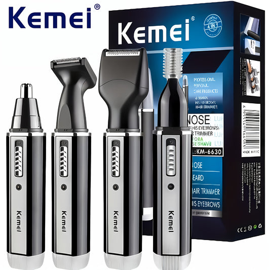 Eight-piece Set Four-in-One KM-6630 Four-in-One Professional Rechargeable Nose and Ear Hair Trimmer Men's Personal Care Tool