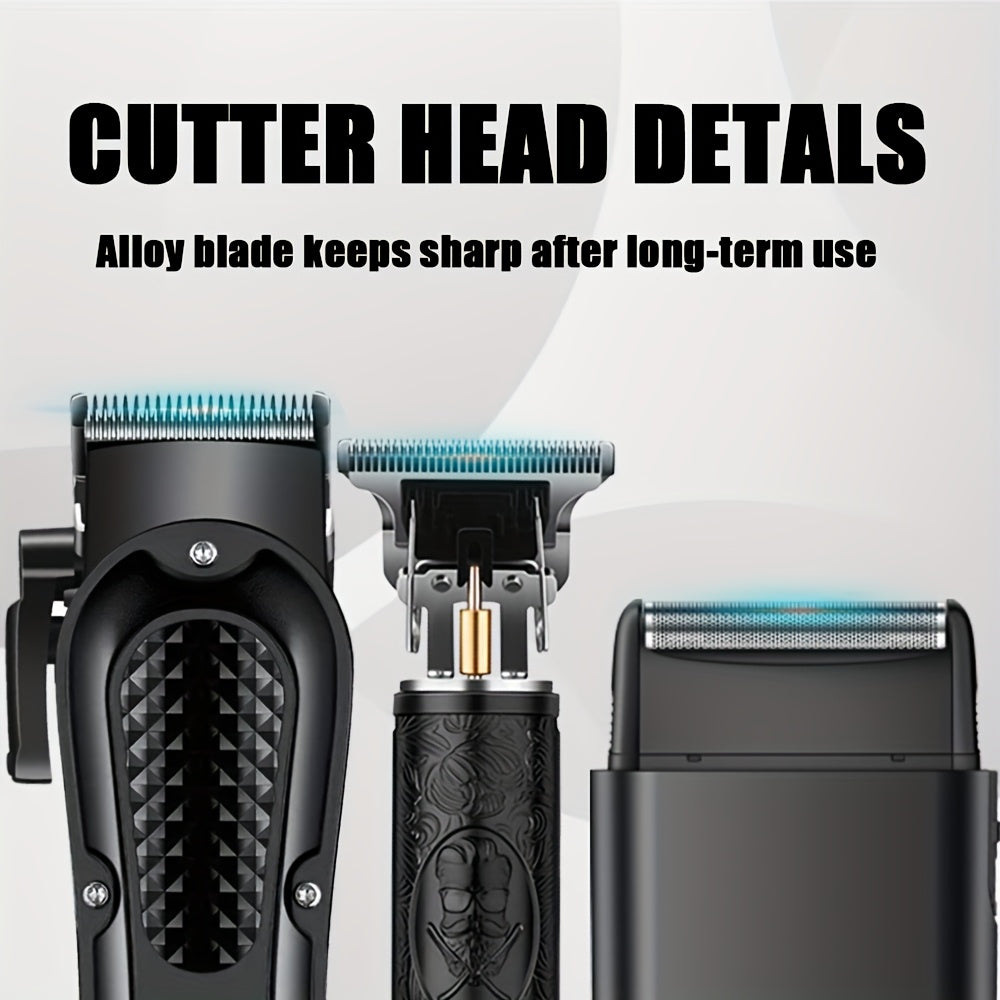 Men's Grooming Kit - USB Rechargeable Electric Foil Shavers Hair Clipper with Digital Display, Precision Trimming & Styling Tool, Includes Limit Comb - Ideal Holiday Gif