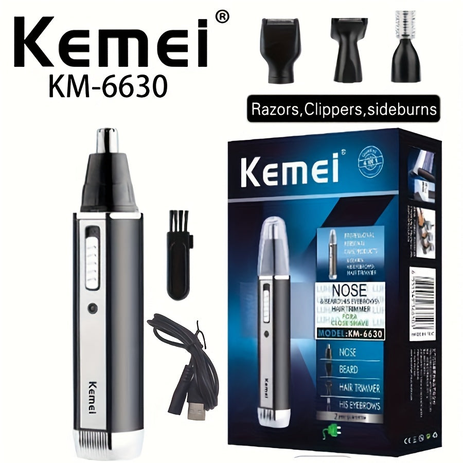 KEMEI Professional Four-Piece Electric Rechargeable Nose Hair Shaver KM-6630 - Eyebrow Knife Cut Haircut - Easter Gift One Four In