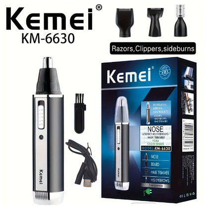 KEMEI Professional Four-Piece Electric Rechargeable Nose Hair Shaver KM-6630 - Eyebrow Knife Cut Haircut - Easter Gift One Four In