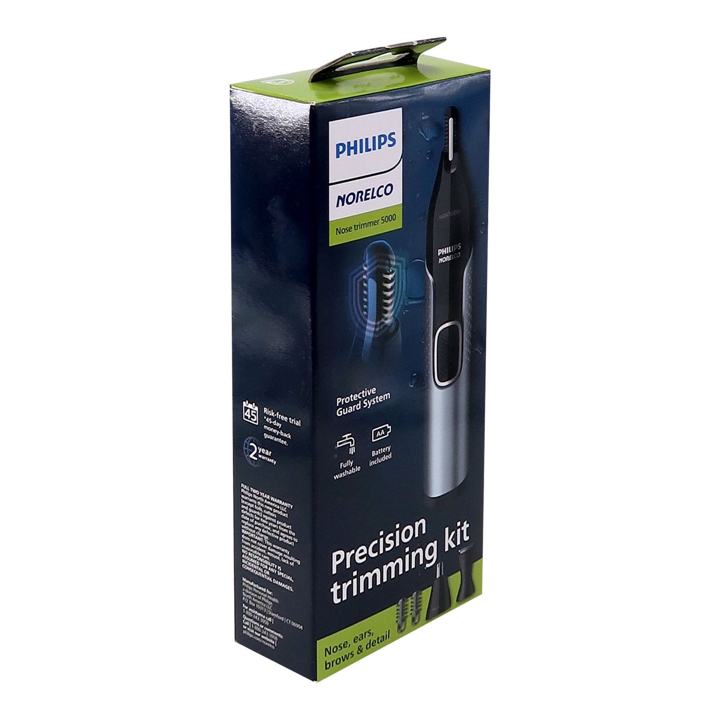 Philips NorelcoNose Trimmer 5000 for Nose, Ears, Eyebrows #NT5600/62 (Black/Silver)