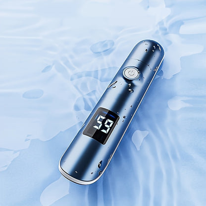 [Painless Trimmer] FEIYBA Cordless Ear & Nose Hair Trimmer | Painless Double-Edged Design, USB/Battery Powered with Digital Display, Portable Grooming Tool for Home Use, Sleek Metallic Finish