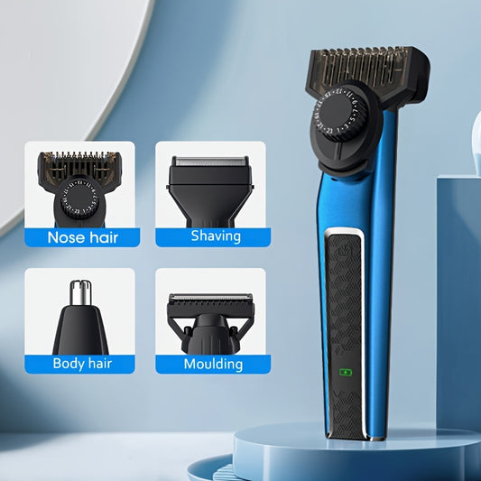 3 In 1 Cordless Electric Beard Trimmer For Men Kit, Hair Clippers, Nose Hair Trimmer, Micro Shaver Mens Grooming Kit With LED Display