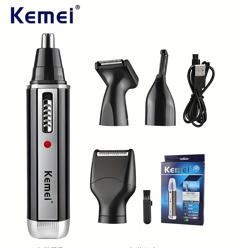 Eight-piece Set Four-in-One KM-6630 Four-in-One Professional Rechargeable Nose and Ear Hair Trimmer Men's Personal Care Tool