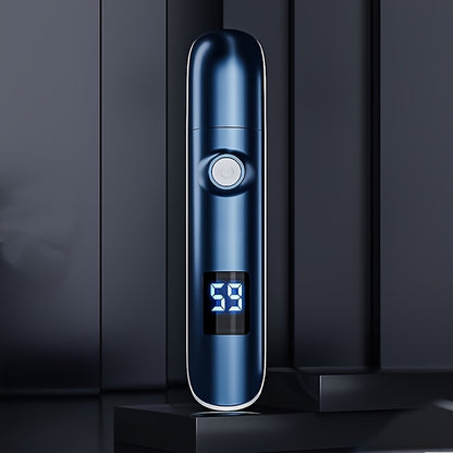 [Painless Trimmer] FEIYBA Cordless Ear & Nose Hair Trimmer | Painless Double-Edged Design, USB/Battery Powered with Digital Display, Portable Grooming Tool for Home Use, Sleek Metallic Finish